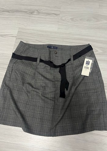 GAP Gri Ekoseli Mini Etek - Görsel 2