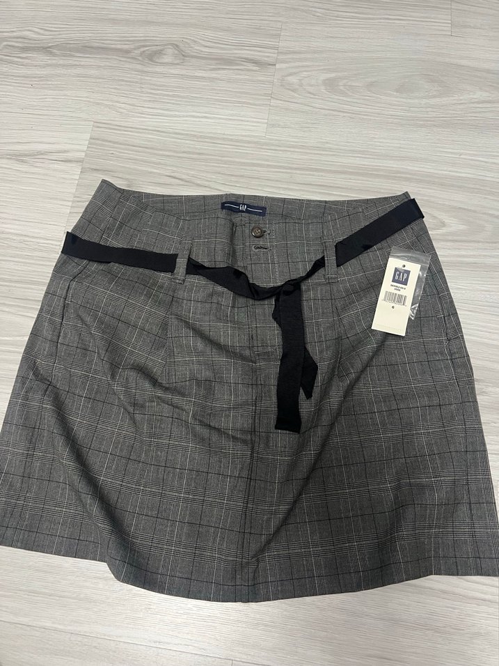 GAP Gri Ekoseli Mini Etek - Görsel 2