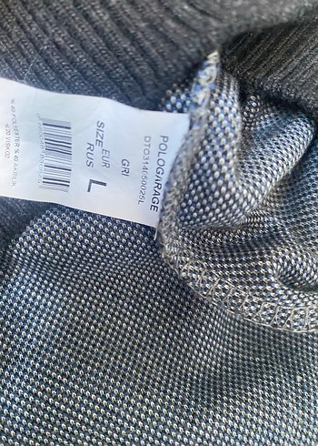 Polo Garage Polo Garage Gri Kamuflaj Desenli kapüşonlu Triko Kazak