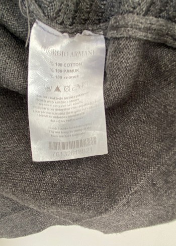 Gri Erkek gorgio Armanı pamuklu Triko Kazak - Görsel 4
