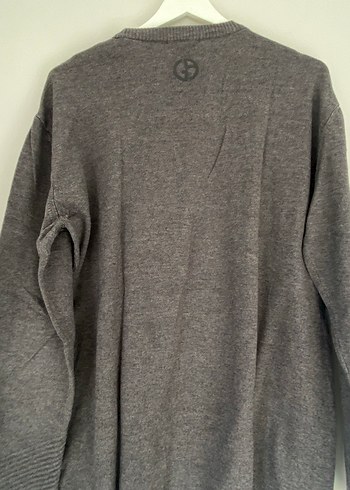 Gri Erkek gorgio Armanı pamuklu Triko Kazak - Görsel 2