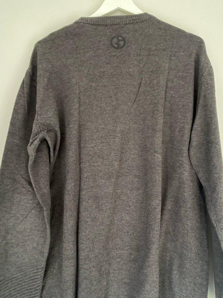 Gri Erkek gorgio Armanı pamuklu Triko Kazak - Görsel 2