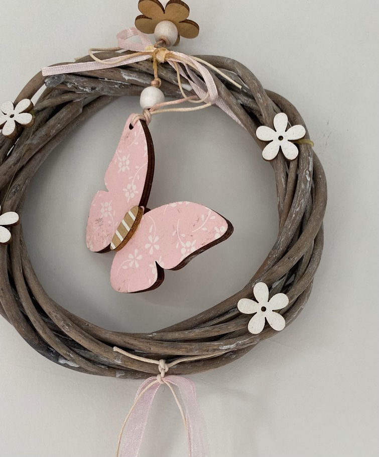 Pembe Kelebekli Duvar Süsü - Görsel 3