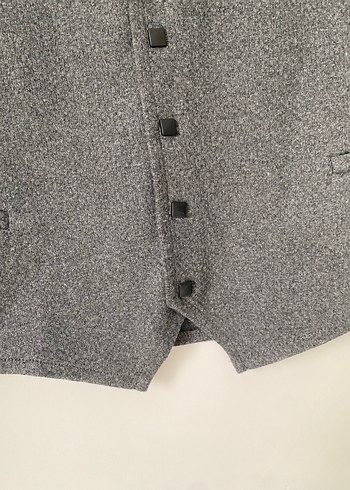 Düğmeli Gri Yelek etiketli - Görsel 2