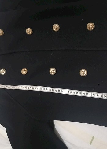 Düğmeli Siyah Kadın Midi kaban - Görsel 7