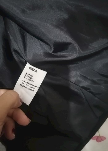 Düğmeli Siyah Kadın Midi kaban - Görsel 10