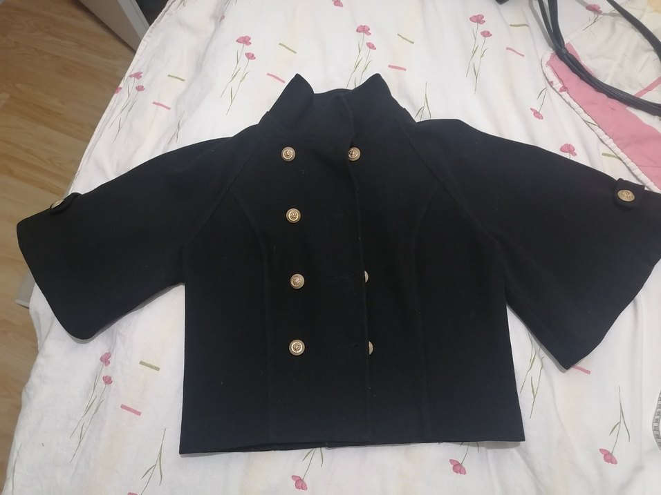 Düğmeli Siyah Kadın Midi kaban - Görsel 3