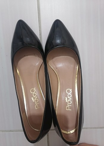 Kadın rugan topuklu ayakkabı 1/4 santim - Görsel 5