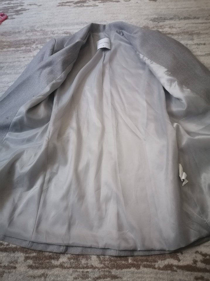 Düğmeli Gri Kadın Blazer Ceket - Görsel 3