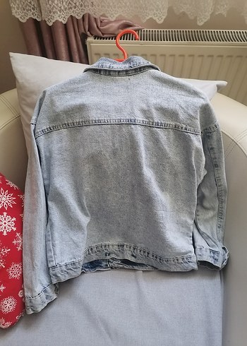 Gri Düğmeli Kadın Denim Ceket - Görsel 2