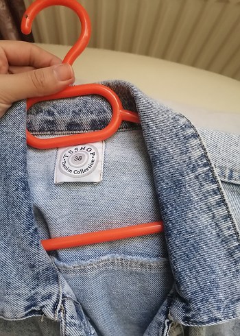 Gri Düğmeli Kadın Denim Ceket - Görsel 3
