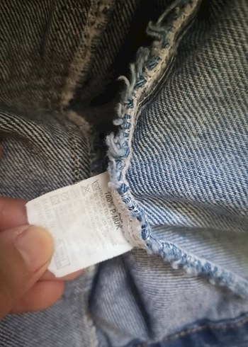 Gri Düğmeli Kadın Denim Ceket - Görsel 6