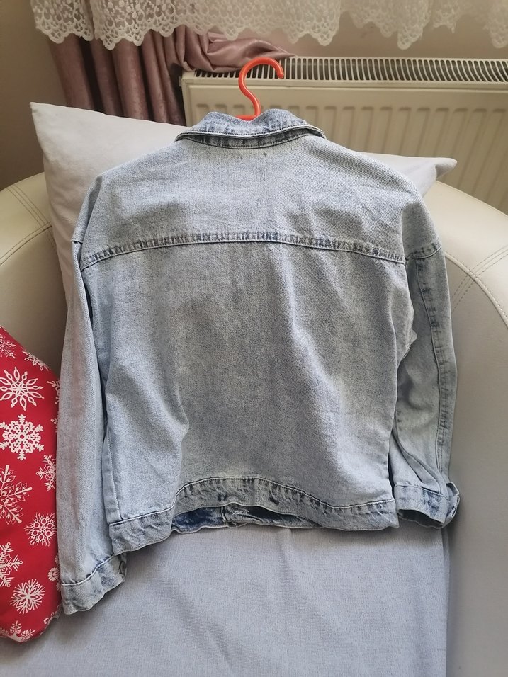 Gri Düğmeli Kadın Denim Ceket - Görsel 2