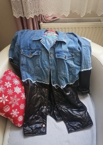 Kadın Mavi Düğmeli Denim Ceket - Görsel 2