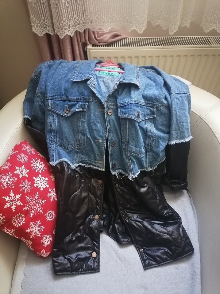 Kadın Mavi Düğmeli Denim Ceket - Görsel 2