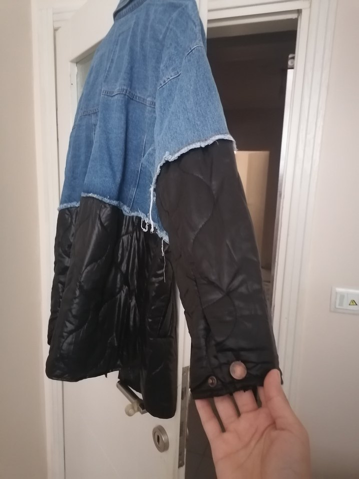 Kadın Mavi Düğmeli Denim Ceket - Görsel 4