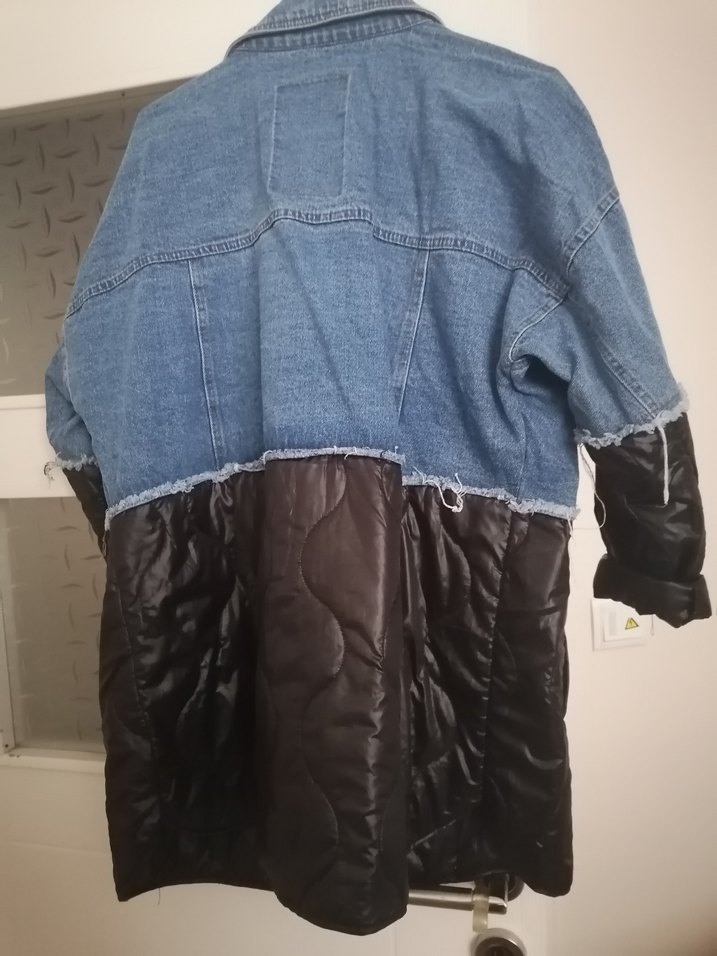 Kadın Mavi Düğmeli Denim Ceket - Görsel 3