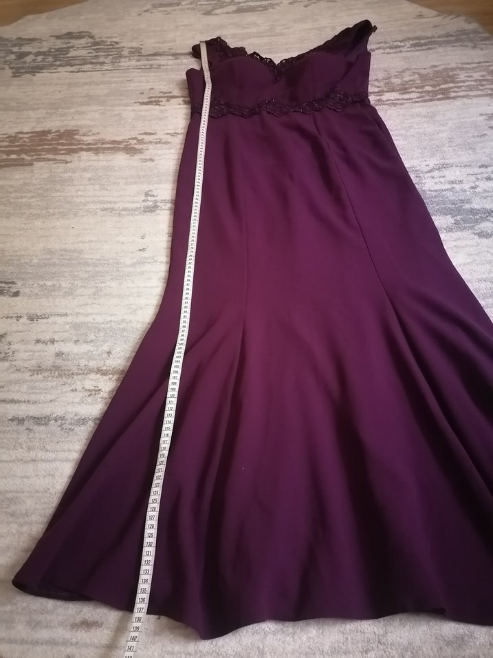 Bordo Dantelli Uzun Abiye Elbise - Görsel 3