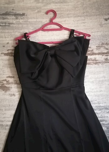 Uzun Siyah Straplez Gotik Elbise - Görsel 2