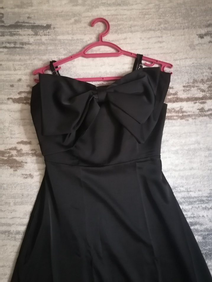 Uzun Siyah Straplez Gotik Elbise - Görsel 2