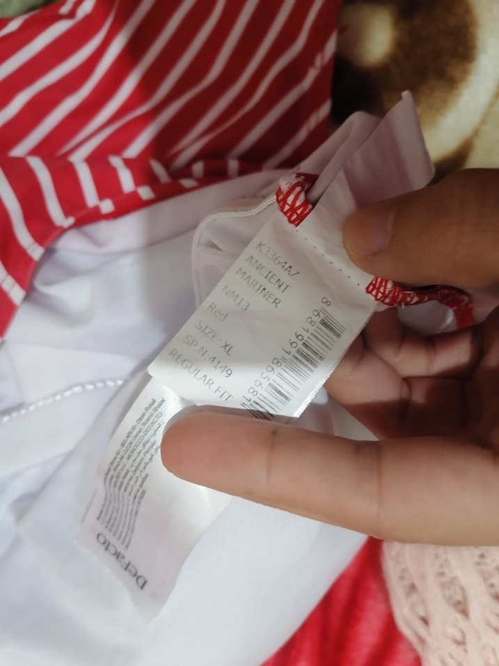 Kırmızı Çizgili Kadın Mayo - Görsel 4