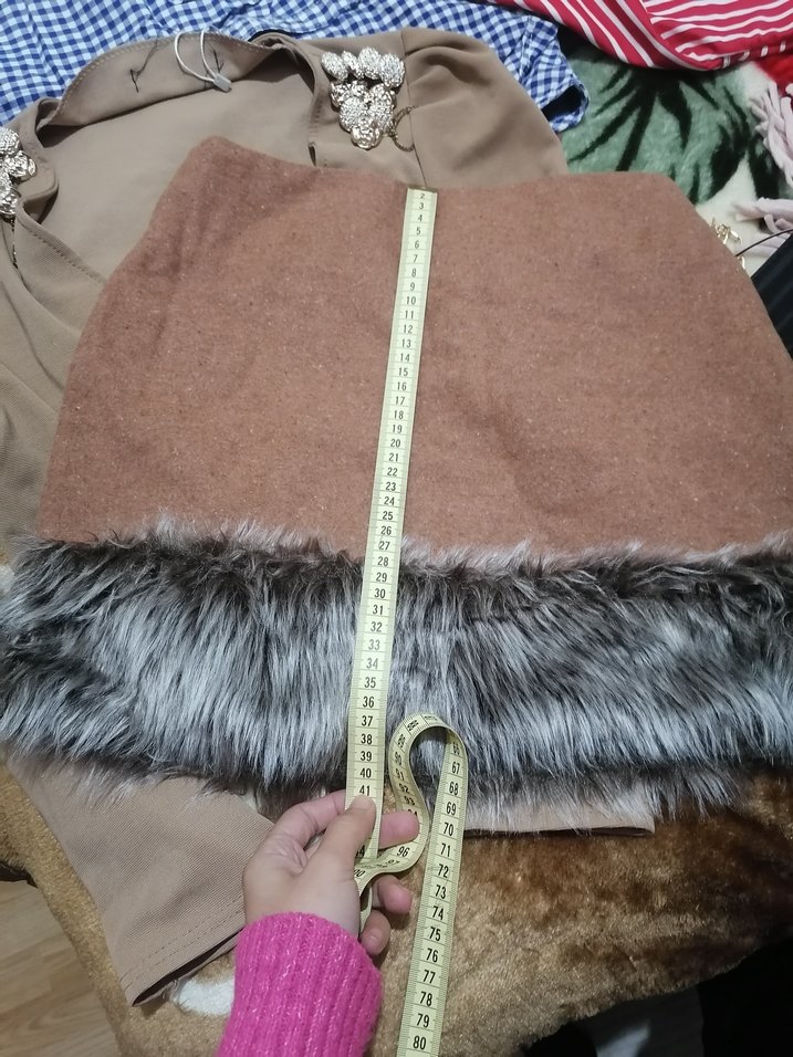 Gri Kürk Detaylı kısa etek - Görsel 2