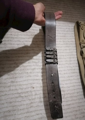 Bej Deri Tokalı Kadın  hakiki deri Kemer - Görsel 2