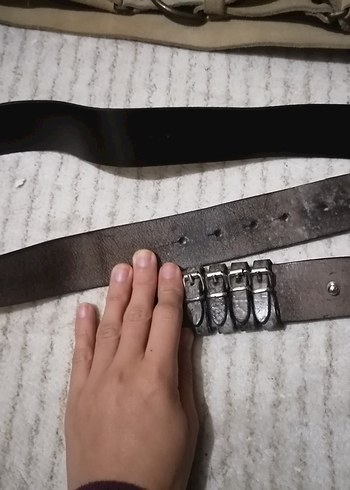 Bej Deri Tokalı Kadın  hakiki deri Kemer - Görsel 3