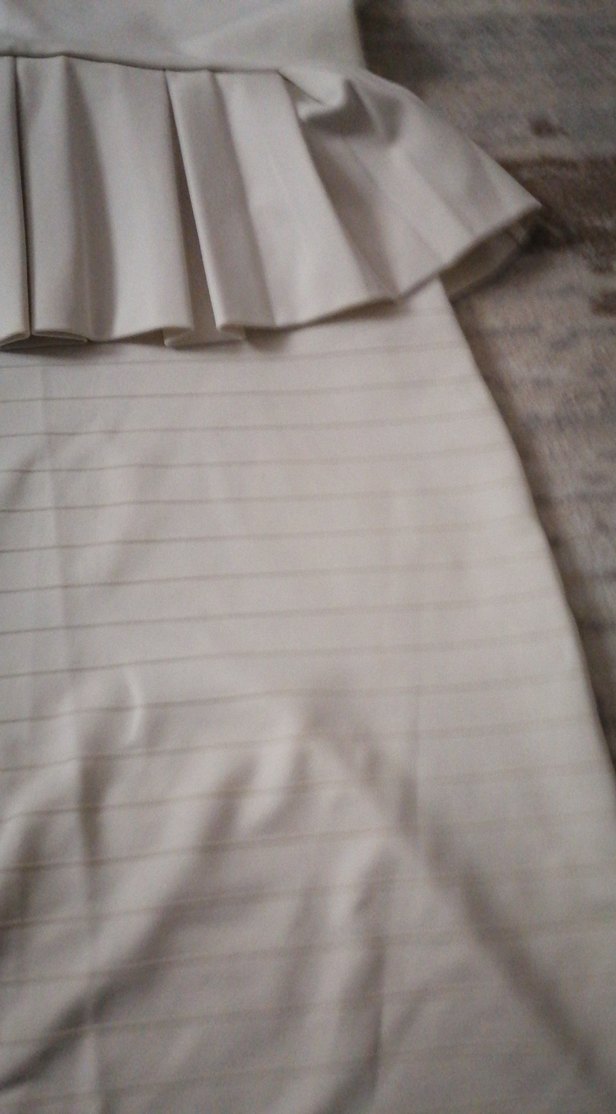 Kolsuz Pilili Mini Beyaz Ofis Elbisesi - Görsel 5