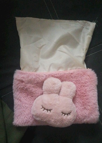 Beden Renk Pembe Peluş Kadın Portföy kalemlik