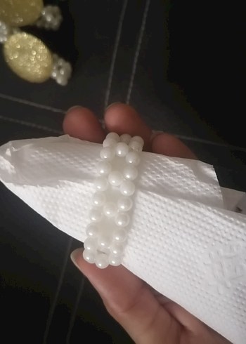  Beden Renk İnci detaylı peçetelik el yapımı