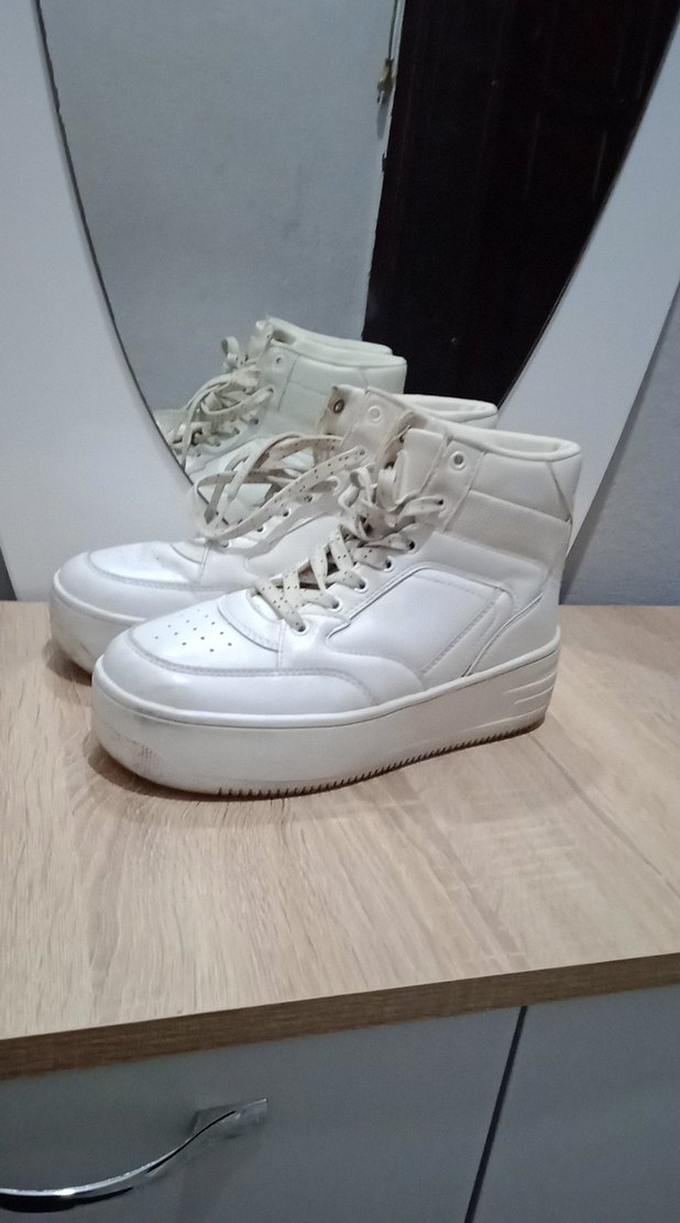 Beyaz Platform Topuklu Kadın bot - Görsel 2