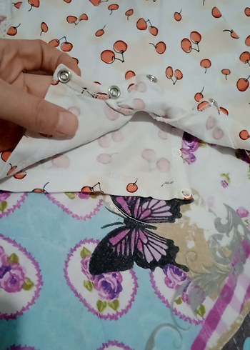 Renkli Baskılı Beyaz Bebek Tulum - Görsel 4