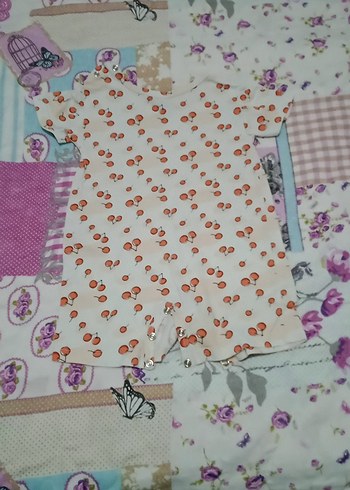 Renkli Baskılı Beyaz Bebek Tulum - Görsel 2