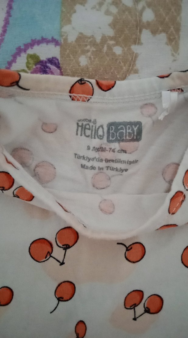 Renkli Baskılı Beyaz Bebek Tulum - Görsel 3