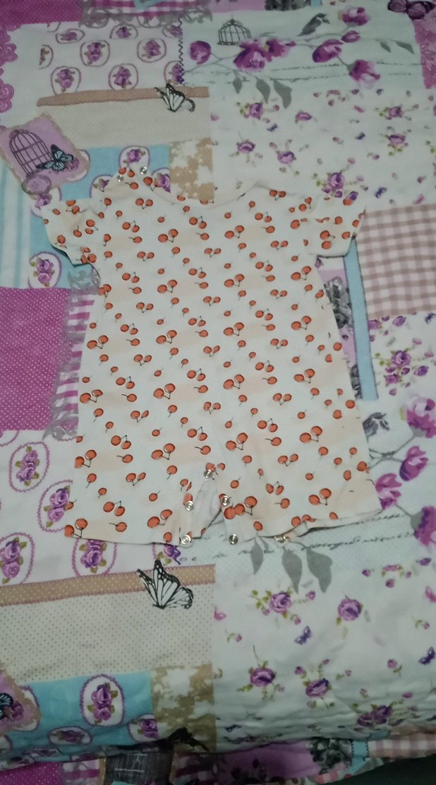 Renkli Baskılı Beyaz Bebek Tulum - Görsel 2