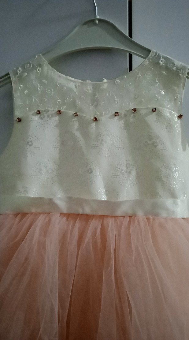 Kız Çocuk Pembe Tül Kat Kat Elbise - Görsel 3