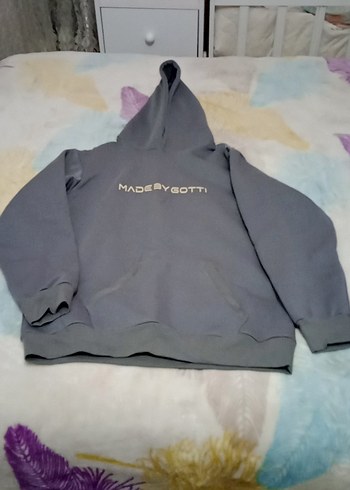 Gri Kapüşonlu Rahat Kesim Sweatshirt kışlık polar takım - Görsel 3
