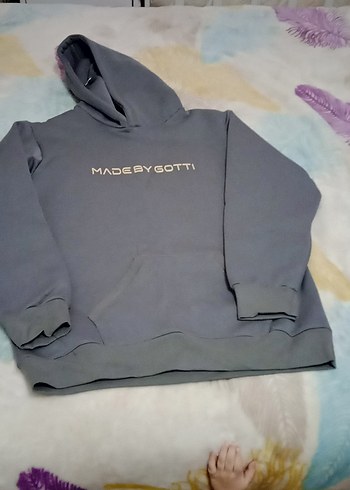 Gri Kapüşonlu Rahat Kesim Sweatshirt kışlık polar takım - Görsel 2