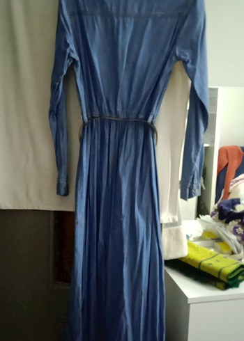 kemerli kot elbise - Görsel 2