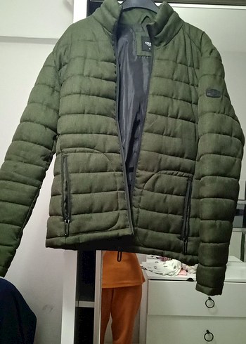 Koyu yeşil Fermuarlı Erkek Günlük Mont - Görsel 2