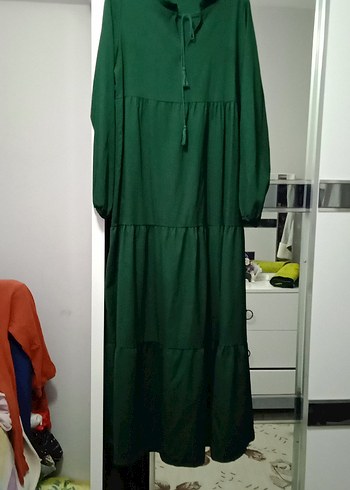 Yeşil Bohem Püsküllü Uzun Elbise - Görsel 2