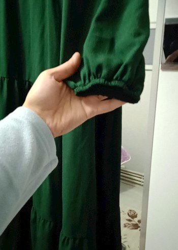 Yeşil Bohem Püsküllü Uzun Elbise - Görsel 3