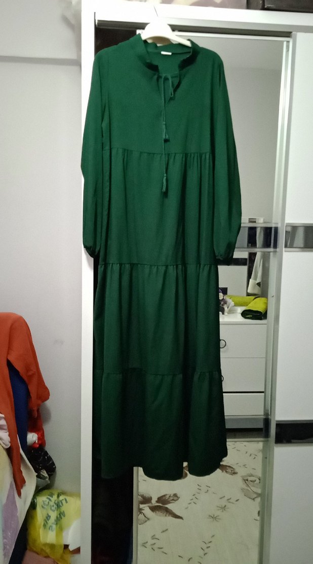 Yeşil Bohem Püsküllü Uzun Elbise - Görsel 2