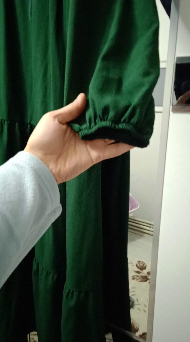 Yeşil Bohem Püsküllü Uzun Elbise - Görsel 3