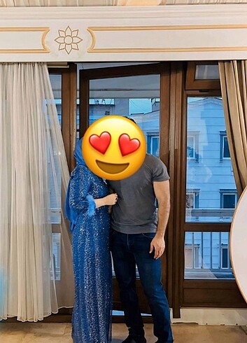 Mavi tesettür abiye birkaç saat giyildi sadece 