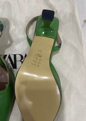 38 Beden yeşil Renk Yeşil Rugan Stiletto Tokalı Kadın Ayakkabı
