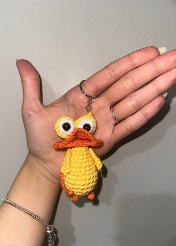 Sarı Örgü Ördek Anahtarlık - Görsel 2