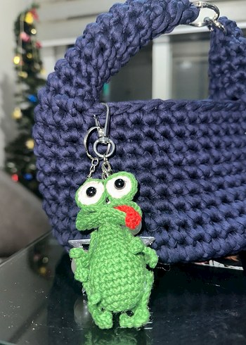 Renkli Örgü Kurbağa Anahtarlık - Görsel 2