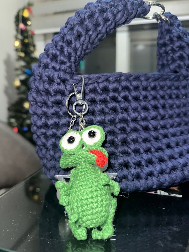 Renkli Örgü Kurbağa Anahtarlık - Görsel 2